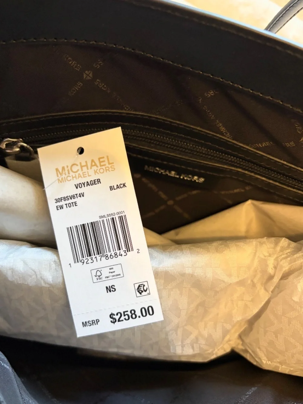 Michael Kors Black Signature Logo Tote Bag — Voyager Style - NWT